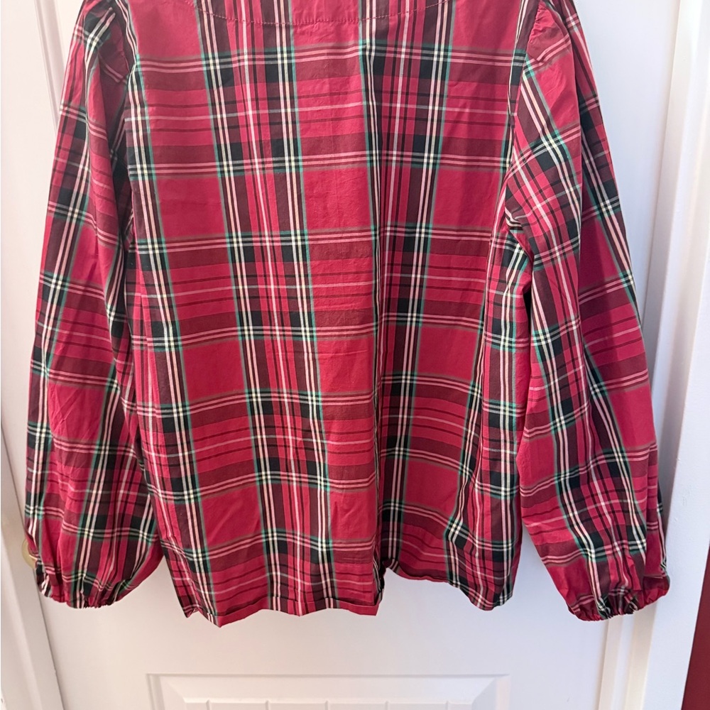 J. Crew Red Plaid Blouse